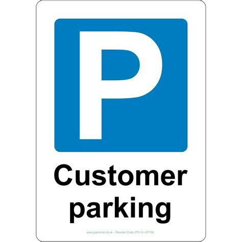 customer parking sign jps
