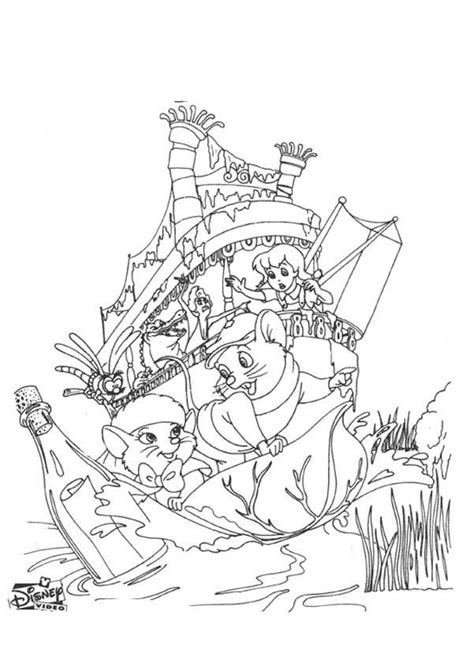 rescuers coloring book pages  rescuers cartoon coloring