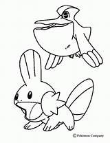Pokemon Mudkip Coloring Pages Poochyena Cartoon Gobou Kids Getcolorings Color Clipart Pelipper Library sketch template
