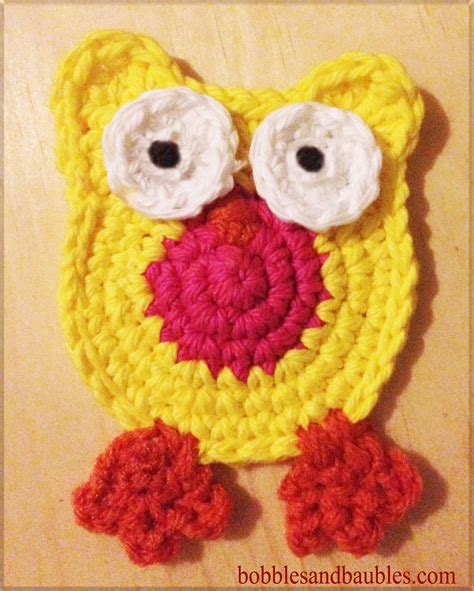 owl applique  pattern friday bobbles  baubles crochet owl
