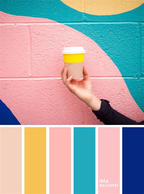 Pink Teal Cobalt Blue Yellow And Taupe } Pink And Teal