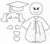 Graduation Coloring Pages Preschool Girl Kindergarten Gown Pre Template Templates Color Printable Getcolorings Print sketch template