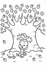 Chicken Little Coloring Tree Pages Acorn Falling Netart sketch template