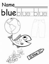 Blue Color Coloring Tracing sketch template