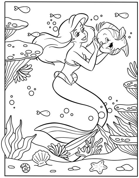 5 best disney princess ariel coloring pages printable