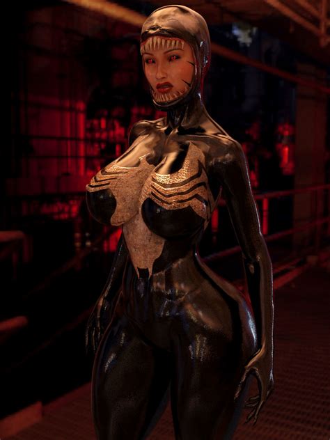 female symbiote half venom transform by guhzcoituz on deviantart