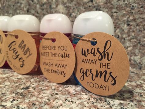 hand sanitizer tag customized tags baby shower favor
