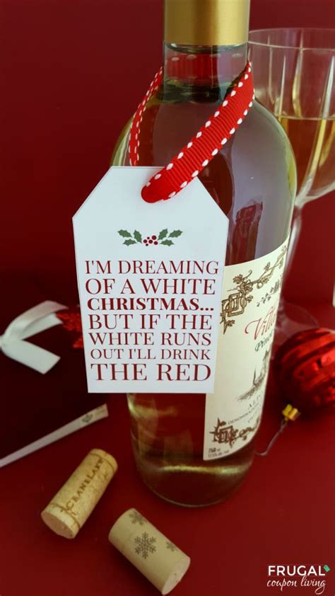 white christmas wine  printable tag