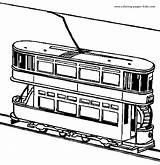Coloring Pages Tram Transportation Trains Color Printable Tramway Kids Dubble Sheet Template Print Book sketch template