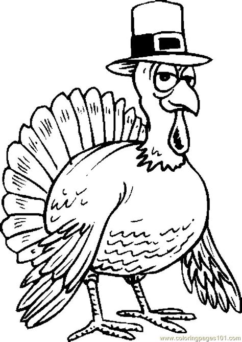 turkey wearing hat coloring page  thanksgiving day coloring pages