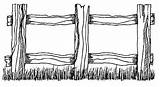Fence Drawing Rail Easy Split Drawings Heart Yard Ink sketch template