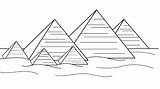 Egypt Pyramids Pyramide Egyptian Lineart Giza Egypte Pyramides Colorier Cliparts Paintingvalley Sweetclipart sketch template