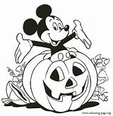 Mickey Coloring Mouse Halloween Pumpkin sketch template