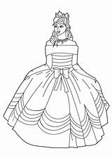 Prinzessin Malvorlage Principessa Vestido Kleid Prinses Vestito Vestidos Jurk Ausmalbild Cadance Princesas Colomio Schleife Großer sketch template