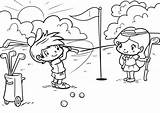 Jugando Golfe Malvorlage Jogando Ausmalen Ausmalbild Ferramentas Crianças Colorironline sketch template