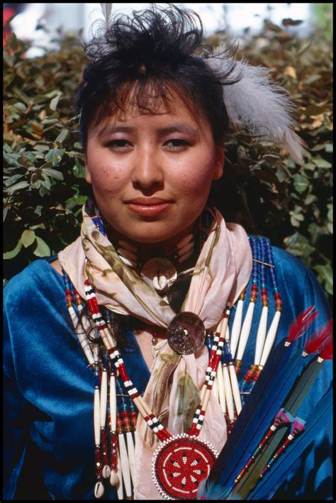 [american Indian Woman In Traditional Clothing] Side 1 Of 1 The