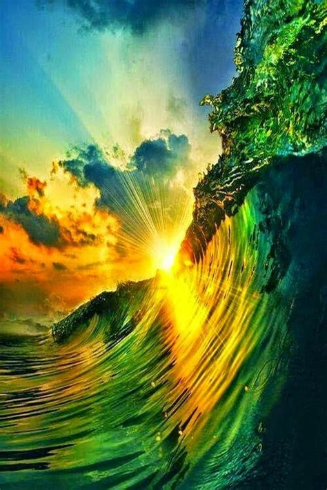 absolutely beautiful waves ocean waves beautiful sunset