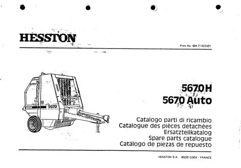 hesston  parts catalogue spares parts list manual  catalog