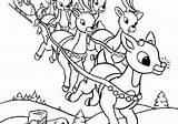 Coloring Rudolph Pages Getdrawings Sleigh Santa sketch template