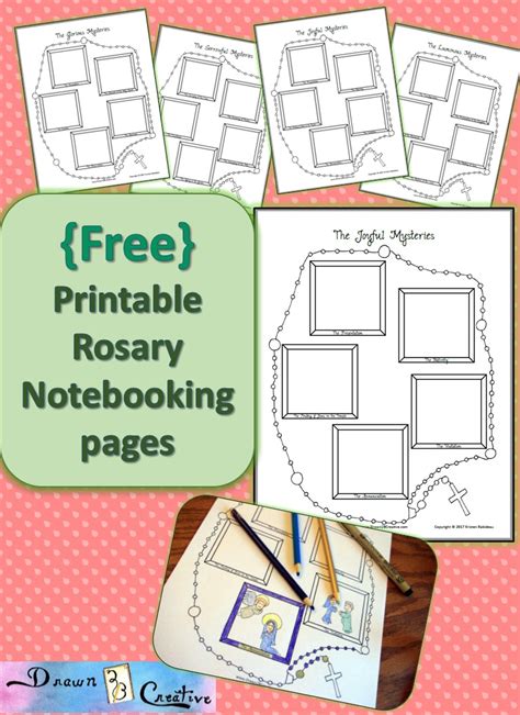 rosary notebooking pages drawnbcreative