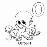 Octopus Preschoolers Getcolorings Cartoon sketch template