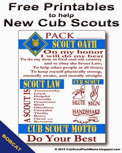 cub scouts scout oath  law helps  printables artofit