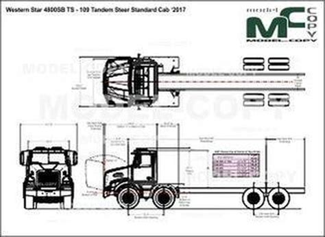 western star sb ts  tandem steer standard cab   drawing blueprints