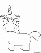 Unicorn Coloring Horn Cartoon Printable Pages Print sketch template