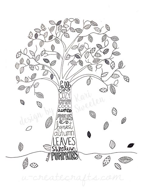 fall tree pattern  create tree coloring page fall coloring