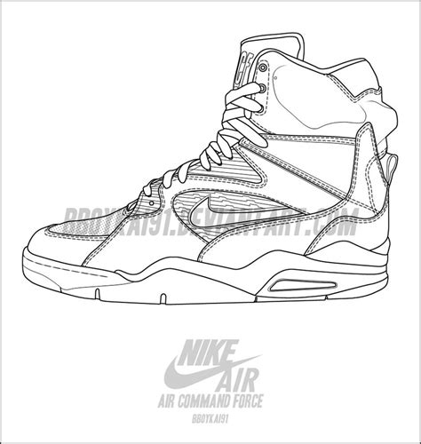 nike air force  coloring outline coloring pages