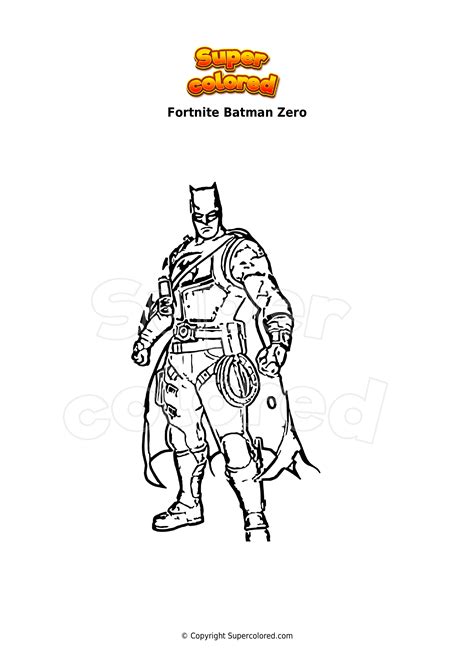 coloring page fortnite batman  supercoloredcom