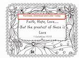 Coloring Faith Hope Bible Scripture sketch template