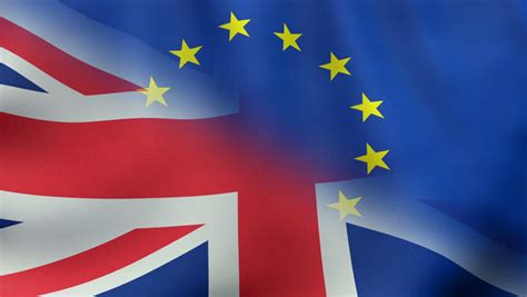 brexit flag loop animation  torn united kingdom  european union flags symbolizing brexit