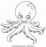 Octopus Coloring Outlined Vector Stock Shutterstock Pic Silhouette Multiple Lightbox Save sketch template
