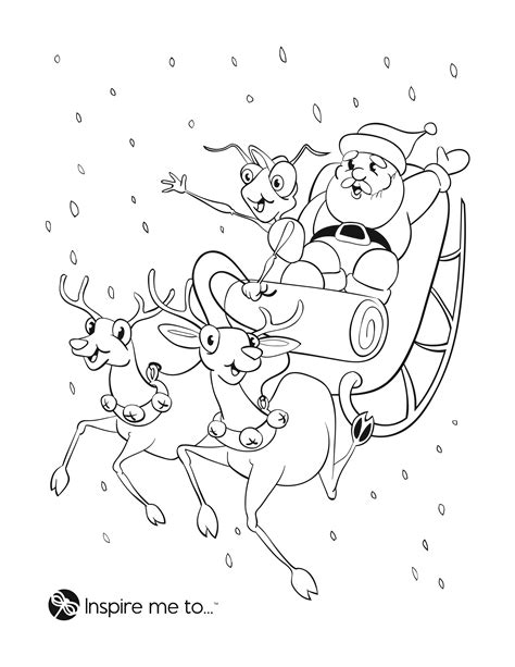 printable santa  reindeer coloring page  inspire