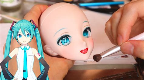 【hatune miku doll】初音ミクのヘッドメイクしてみました！【head make】 youtube
