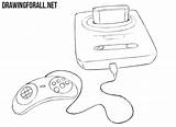 Sega Draw Drawing Genesis Drawingforall Buttons Gamepad Deal Pad Outline Lines Clear Beautiful Make sketch template