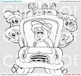 Bus Outline Illustration School Driver Coloring Children Clipart Driving Background Rf Royalty Visekart Transparent Clip Description Stock sketch template
