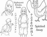 Away Spirited Haku Ghibli sketch template