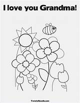 Coloring Birthday Happy Pages Grandma Spring Kids Color Printable Print Flowers Bees Welcome Card Healthy Flower Colouring Getcolorings Sheets Getdrawings sketch template