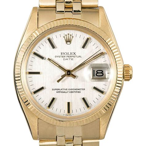 rolex oyster perpetual date ref mens gold vintage