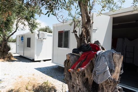 Vluchtelingenkamp Kara Tepe Op Het Eiland Lesbos In Griekenland