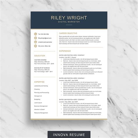 modern resume template  microsoft word innova resume modern resume templates
