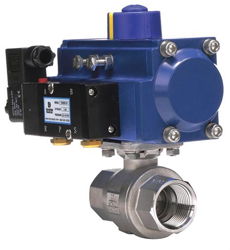 dynaquip controls   double acting pneumatic actuated ball valve  piece tl