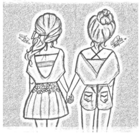 two friends who have each other backs drawings pinterest