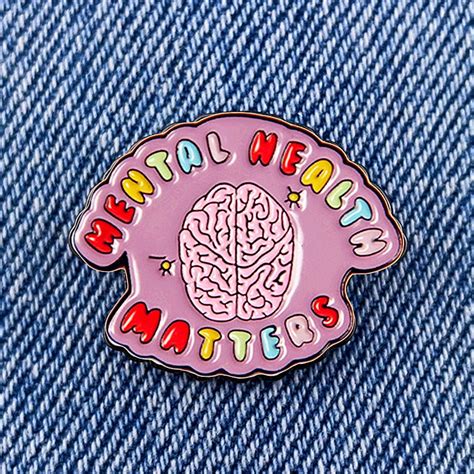 mental health matters enamel brooch pin backpack hat bag collar lapel