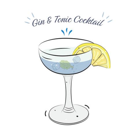 Gin Tonic Glass On White Illustrations Royalty Free Vector Graphics