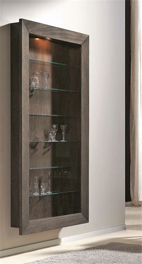 shallow hanging wall display cabinet