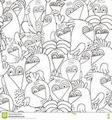 Uccelli Divertenti Svegli Monocromatica Struttura Consideri sketch template