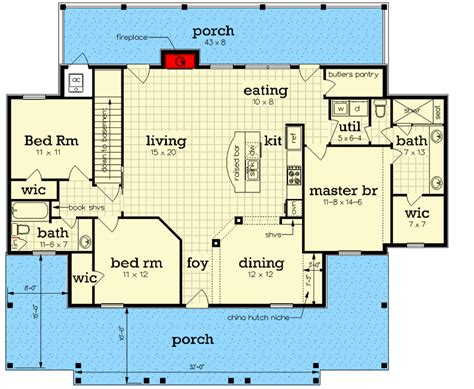 plan br  bed southern house plan   unfinished walkout basement   southern